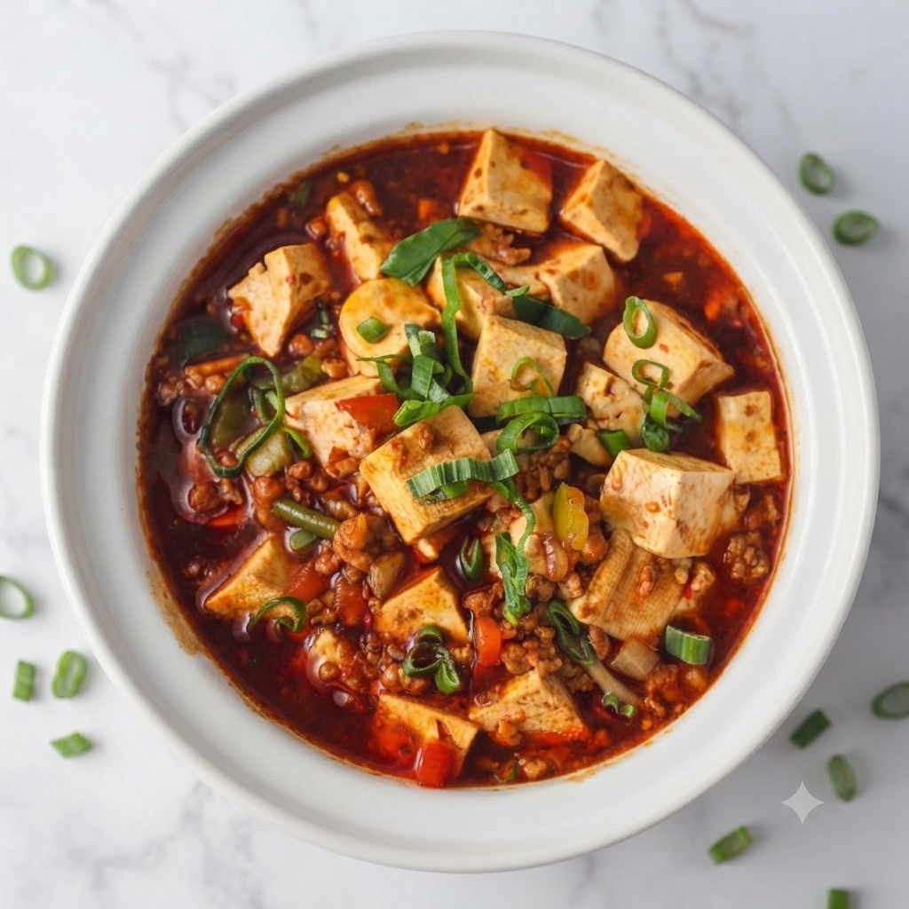 Braised Tofu with Minced Pork & Chilli (Ma Po Tofu) (GF)
