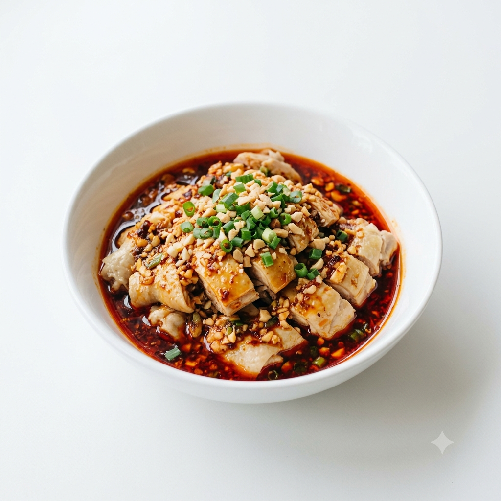 Szechuan Steamed Chicken with Chilli Sauce (cold)