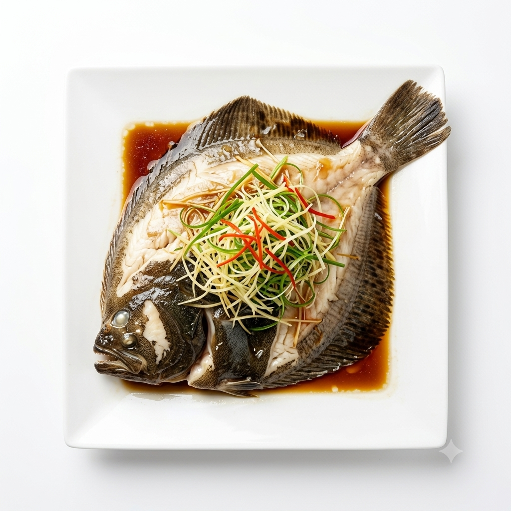Steamed Turbot with Ginger & Spring Onion (GF)