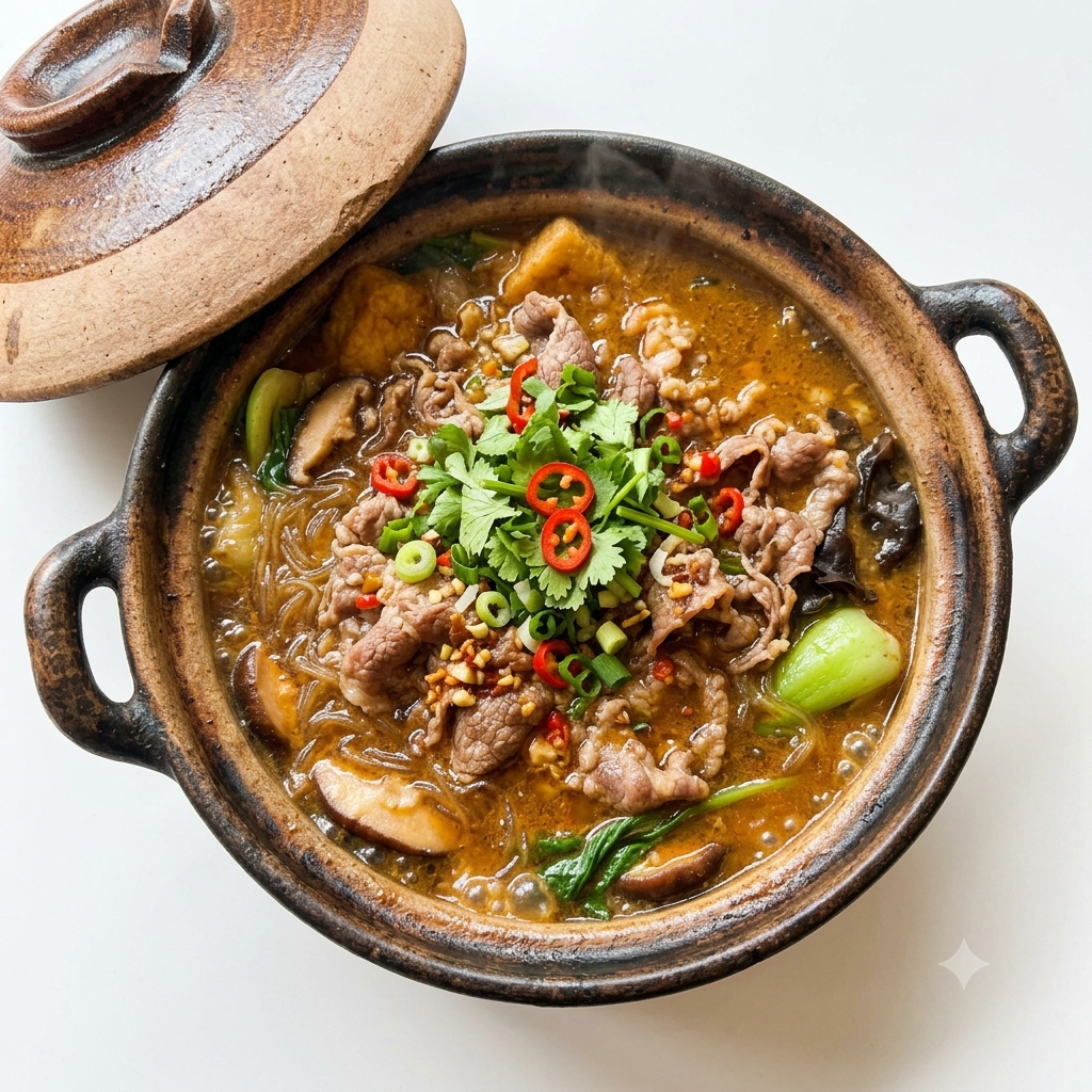 Satay Beef with Vermicelli in Hot Pot