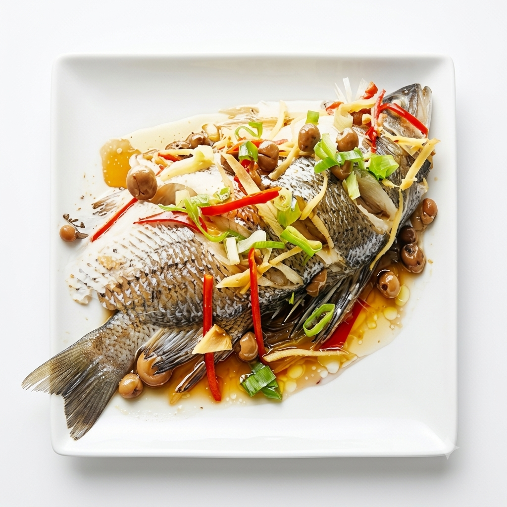 Steamed Sea Bass with Ginger & Spring Onion (with Bone / Boneless) (GF)
