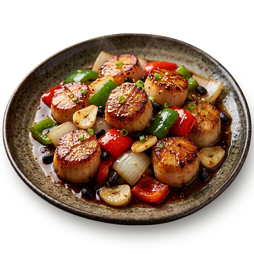 Stir Fried Scallop with Black Bean Sauce (GF)