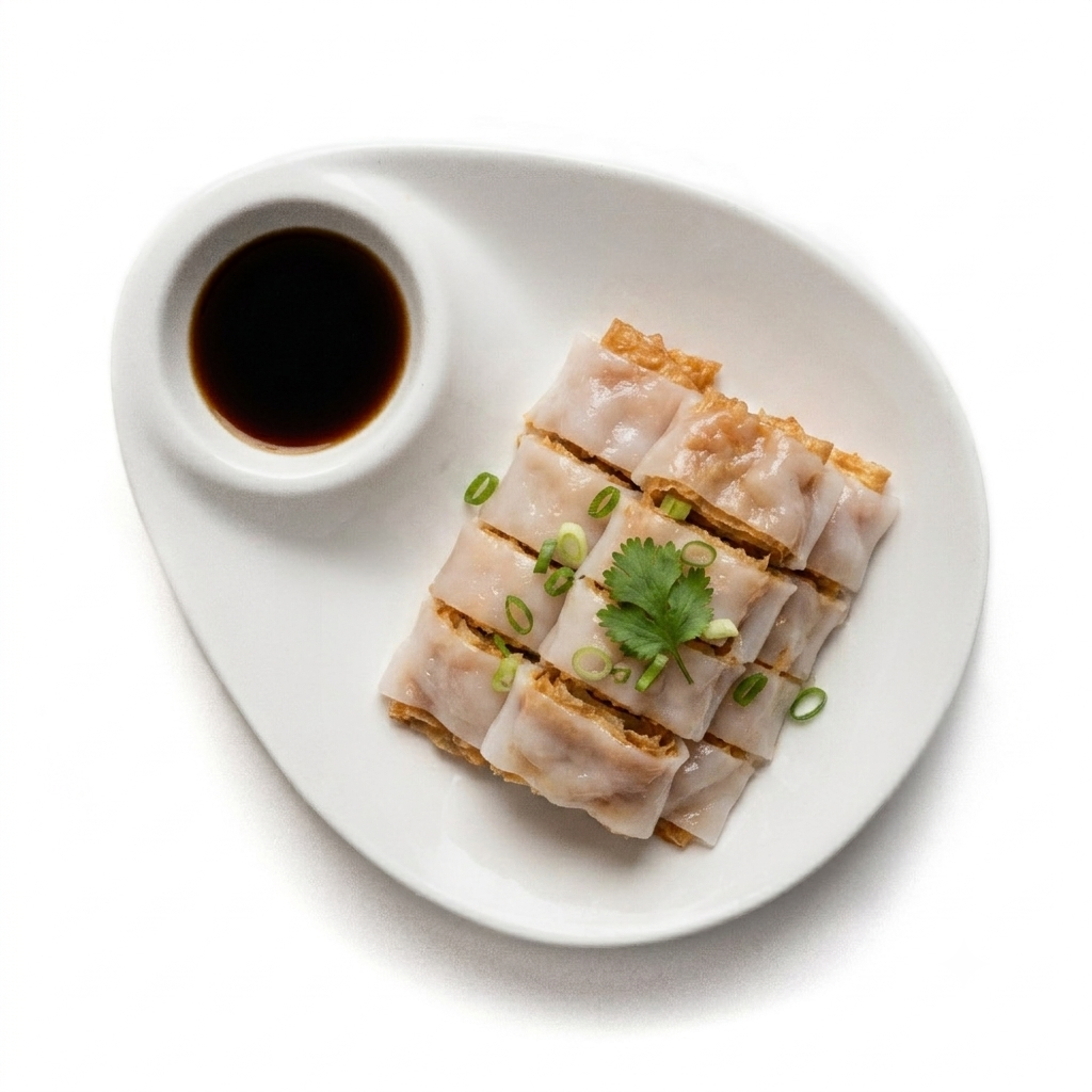 Rice Starch Rolls with Dried Bean Curd Pastry & Minced Prawn