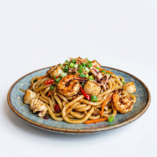 Fried Udon with Mixed Seafood with XO Sauce